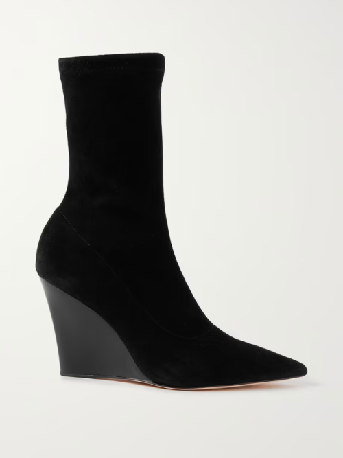 PARIS TEXAS Wanda Suede Wedge Ankle Boots