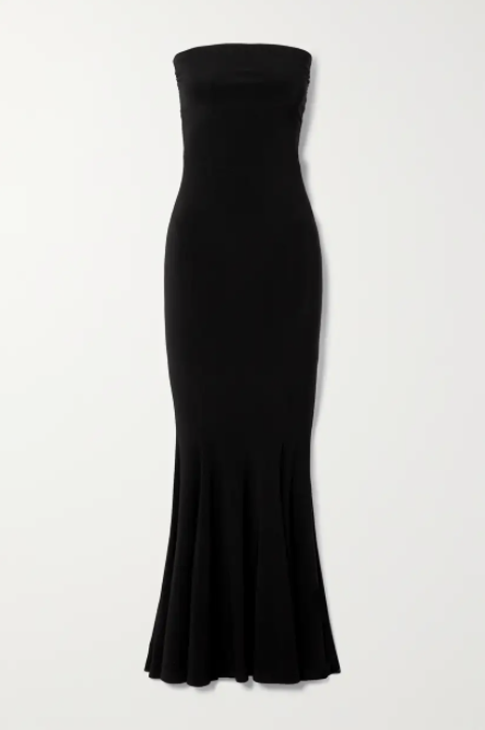 NORMA KAMALI Strapless Stretch-Jersey Maxi Dress in black