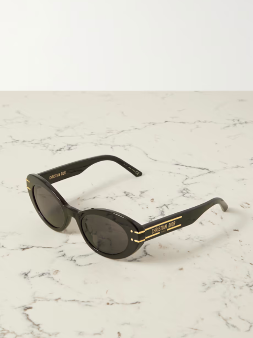 DIOR EYEWEAR Signature cat-eye acetate and gold-tone sunglasses