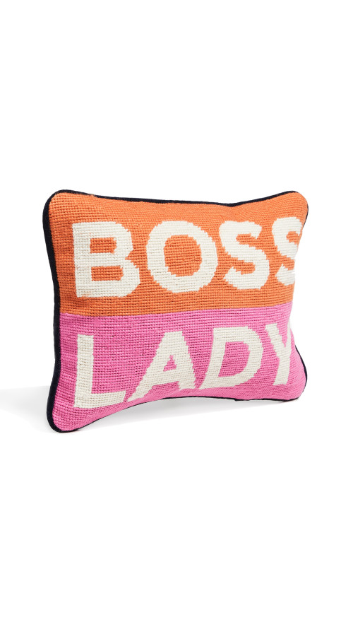 JONATHAN ADLER Orange and Pink Boss Lady Pillow