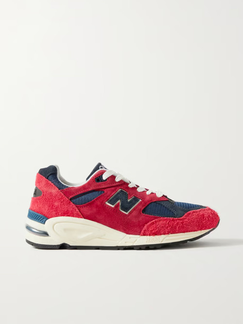 NEW BALANCE
990 leather-trimmed suede and mesh sneakers