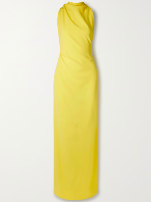 PROENZA SCHOULER Open-back draped crepe maxi dress yellow