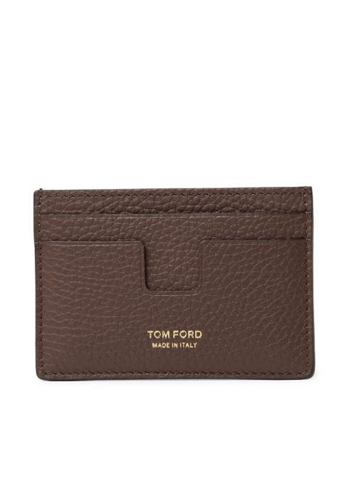 TOM FORD Brown Full-Grain Leather Cardholder
