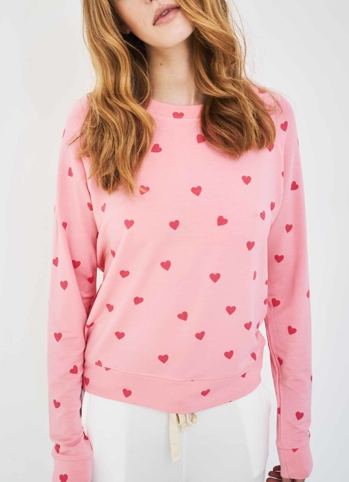 Stripe & Stare Pink Sweatshirt Heart Throb