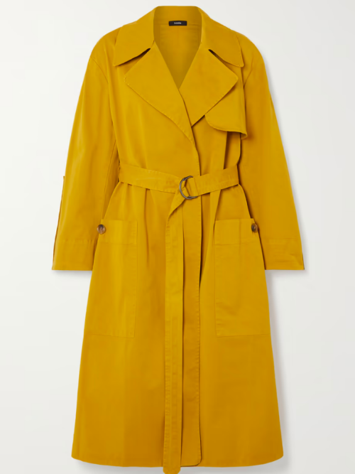 BASSIKE + NET SUSTAIN oversized belted stretch-cotton twill trench coat