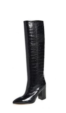 Paris Texas Black Mock Croco Boots

