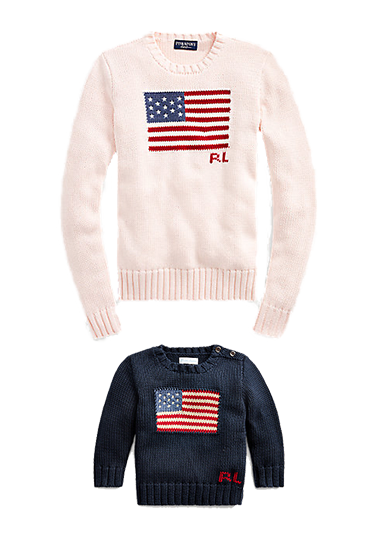 RALPH LAUREN Flag Cotton Sweater mommy and me