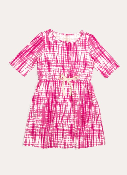EGG NEW YORK Kids Shibori Tie Dye Pink Sage Dress