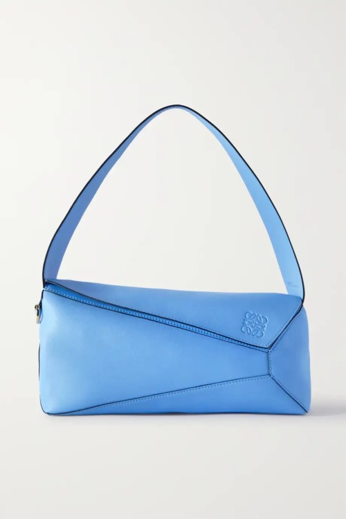 LOEWE Puzzle Hobo Leather Shoulder Bag in blue