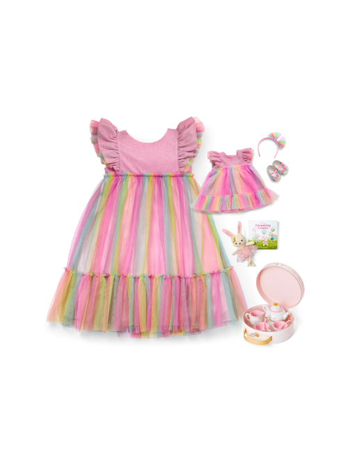 American Girl Spring Dresses & Bunny Friend Basket Bundle