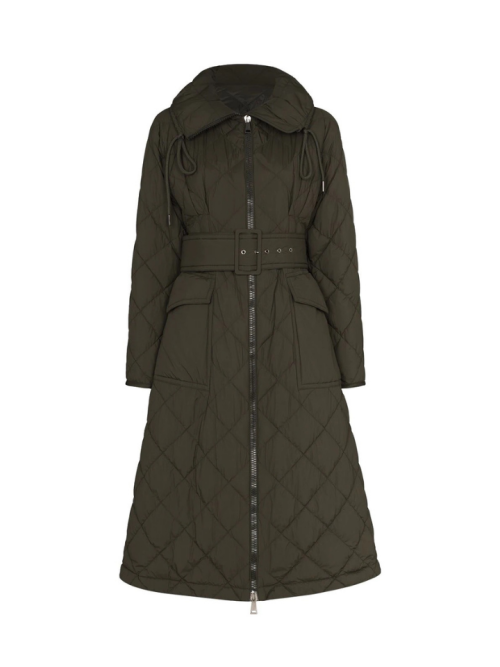 Moncler
Caprier quilted belted long coat in green