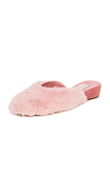Olivia Morris At Home Petula Slippers in pink fuzz