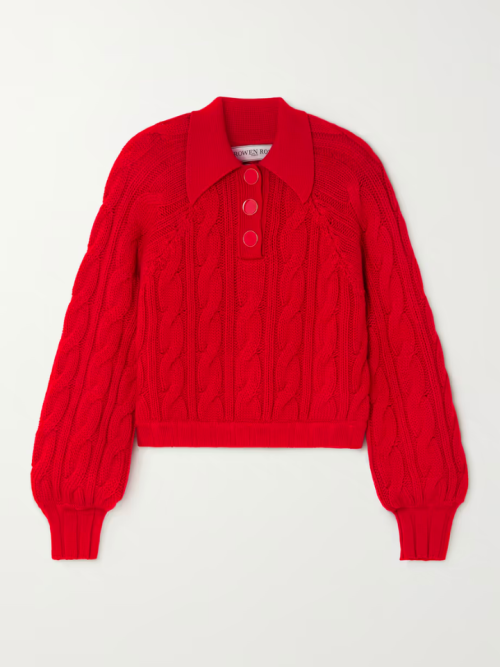 ROWEN ROSE Cable-knit wool sweater