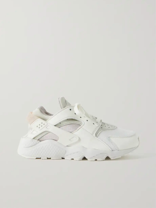 NIKE Air Huarache rubber-trimmed leather, mesh and neoprene sneakers