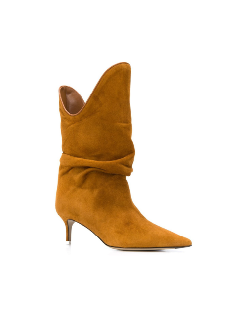 The Attico
pointed slouched boots in camel suede