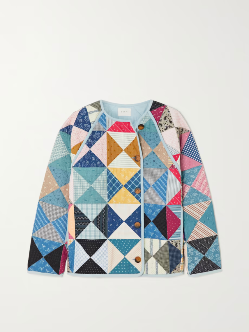 DÔEN + NET SUSTAIN Sedona patchwork printed quilted organic cotton jacket
