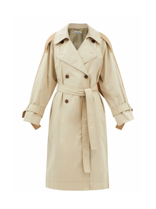 ACNE STUDIOS Odande two-tone cotton trench coat