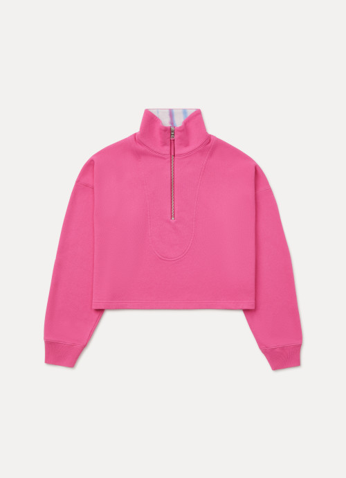 SOMETHING NAVY Pink Delilah Quarterzip Sweatshirt
