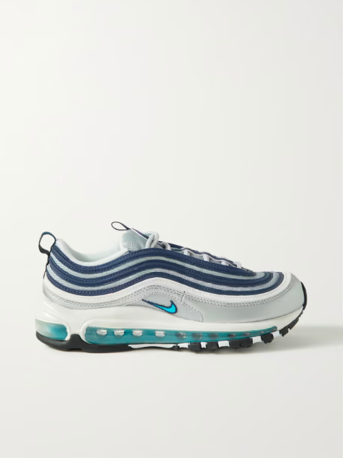 NIKE Air Max 97 metallic mesh and faux leather sneakers