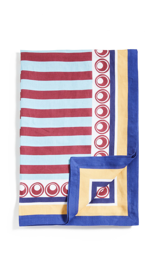 La Double J Red and Blue Large Tablecloth 