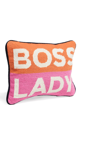 Jonathan Adler pink and orange boss lady pillow