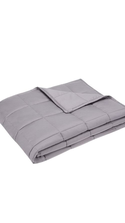 Amazon Basics All-Season Cotton Gray Weighted Blanket