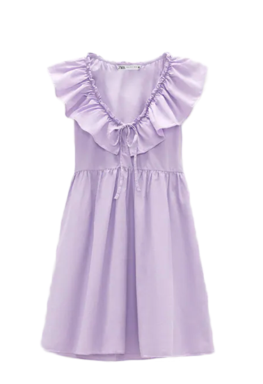 zara purple poplin dress