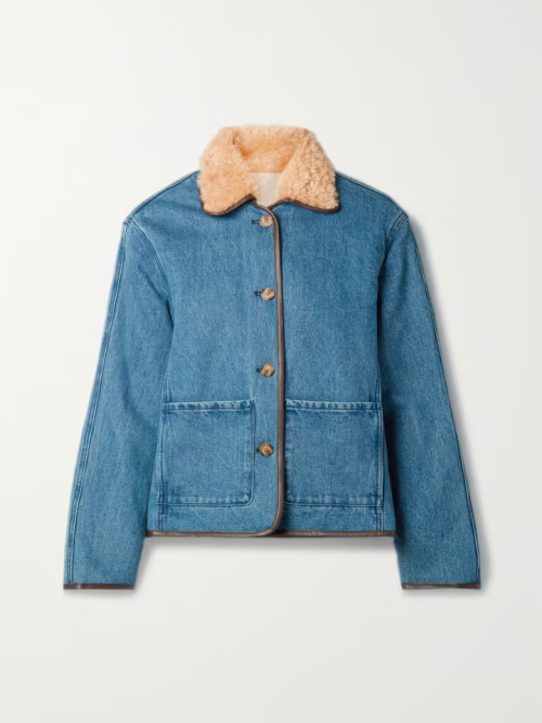 STILL HERE Townes reversible faux leather-trimmed denim and faux shearling jacket