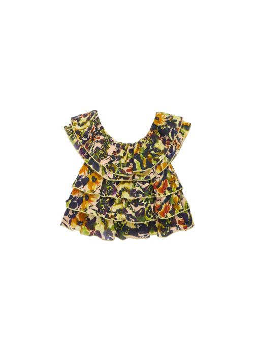 Frankie Top Kid's Yellow floral pattern