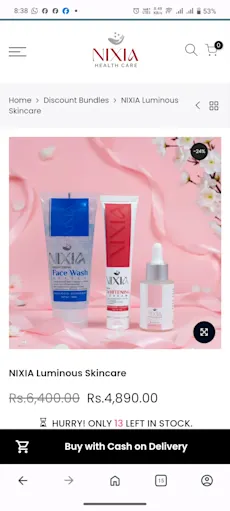 NIXIA Luminous Skincare 🌟 Radiance Boost Trio - Brightening Face Wash, Whitening Cream & Glow Serum | Daily Skincare Routine for All Skin Types