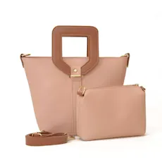 VOYAGE 👜 PINK Asymmetrical Handbag - Stylish Shoulder Bag with Pouch | Trendy Fashion Accessory