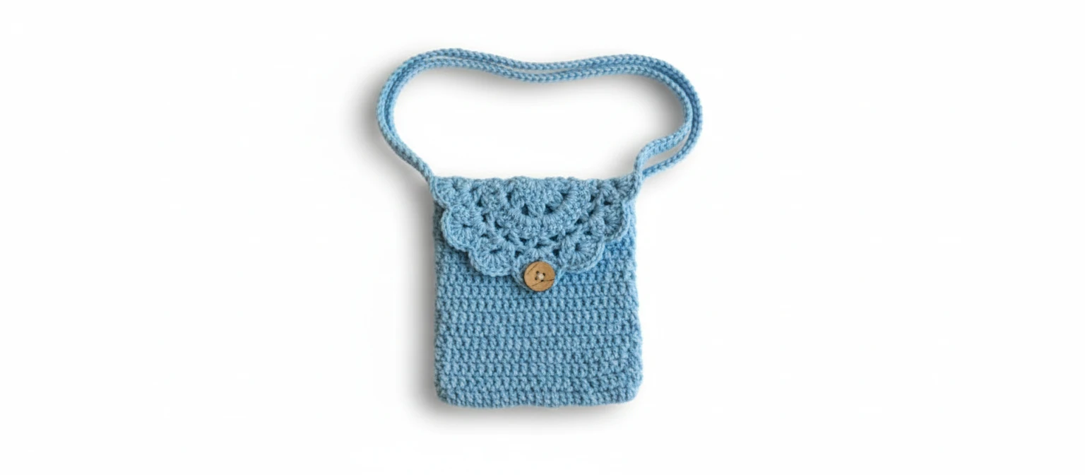 The Scalloped Petal Crossbody – Hand-Crocheted Charm-Size 5X6 belt size he 17"