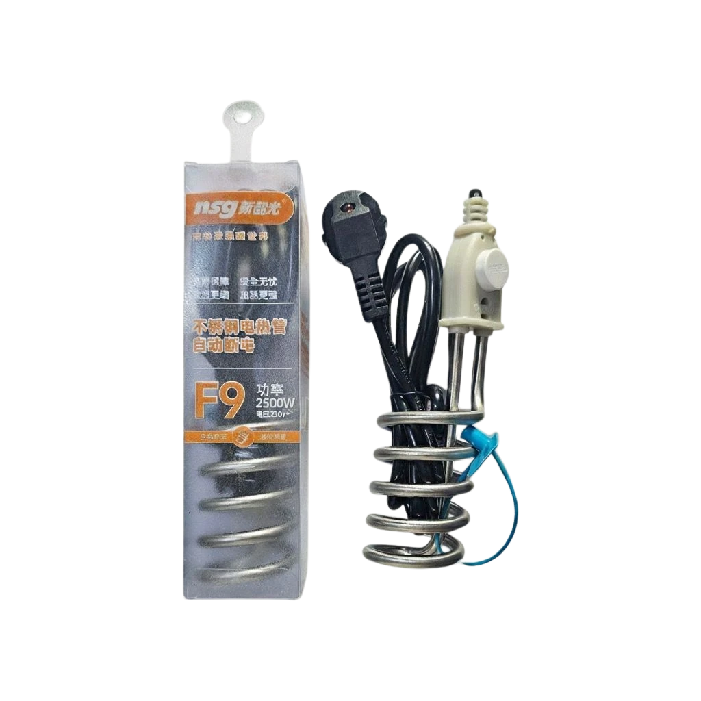 F8 / F9 2500W Waterproof Immersion Water Heater Rod – Fast Heating, Shockproof, Energy Efficient & Durable