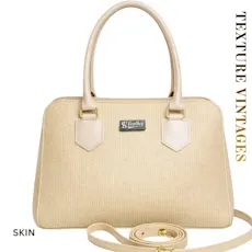 Textured Hand Bag – Premium Artificial Leather, 3 Compartments, Zipper Pockets | Office & Casual Use 👜