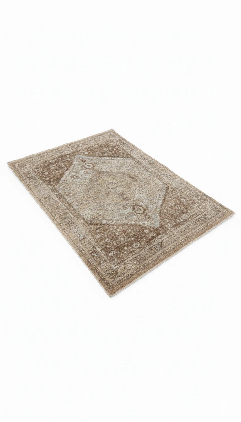 Heritage Medallion Distressed Washable Area Rug