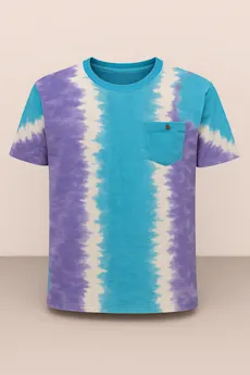 Generic Men's Self Print T-Shirt 👕 - Stylish Tie-Dye Design, Comfortable Fit | Casual Wear