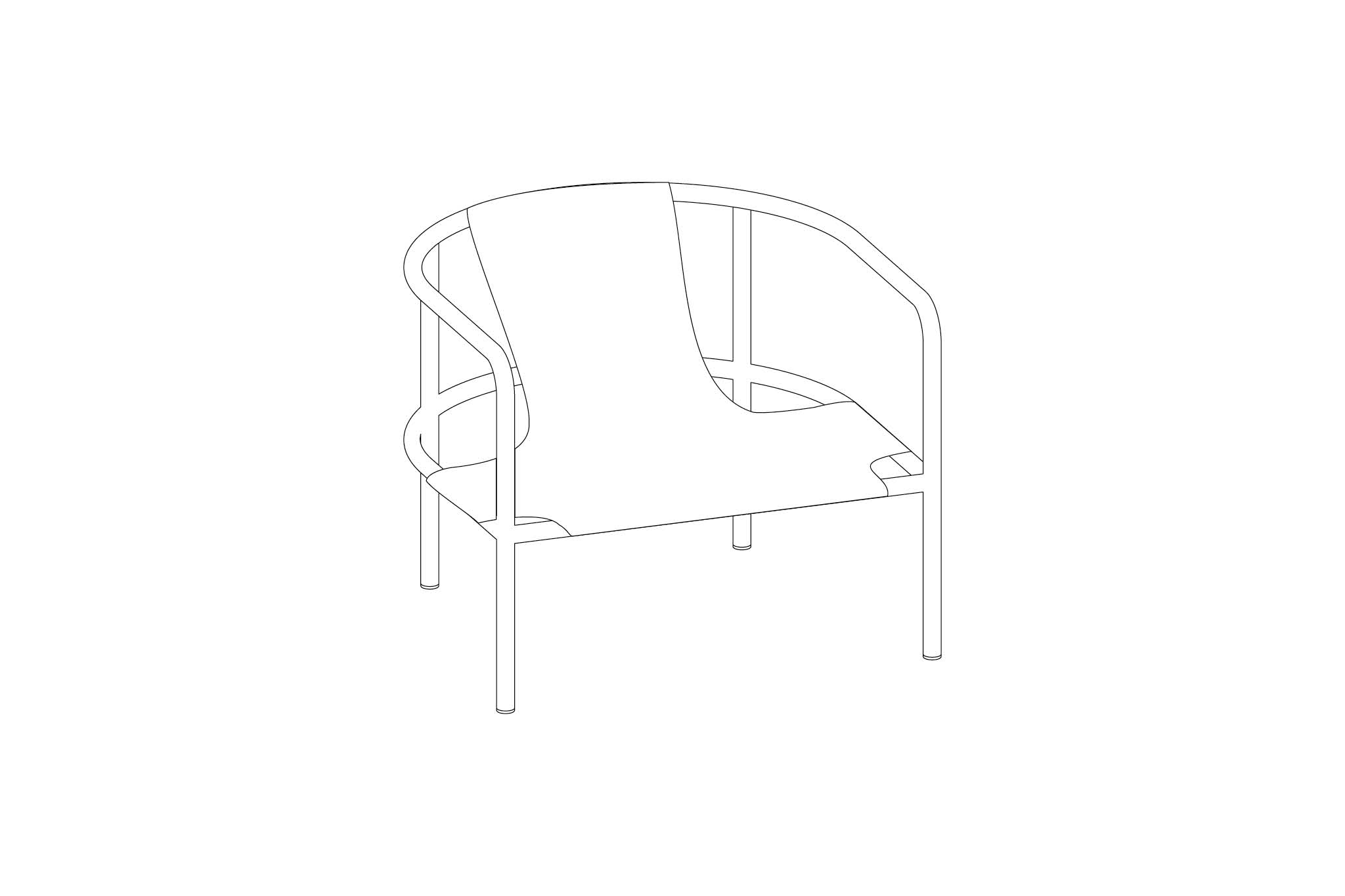 Puffy Lounge Chair Frame, Chocolate Brown PC Steel, Art. no. 40444 (image 1)