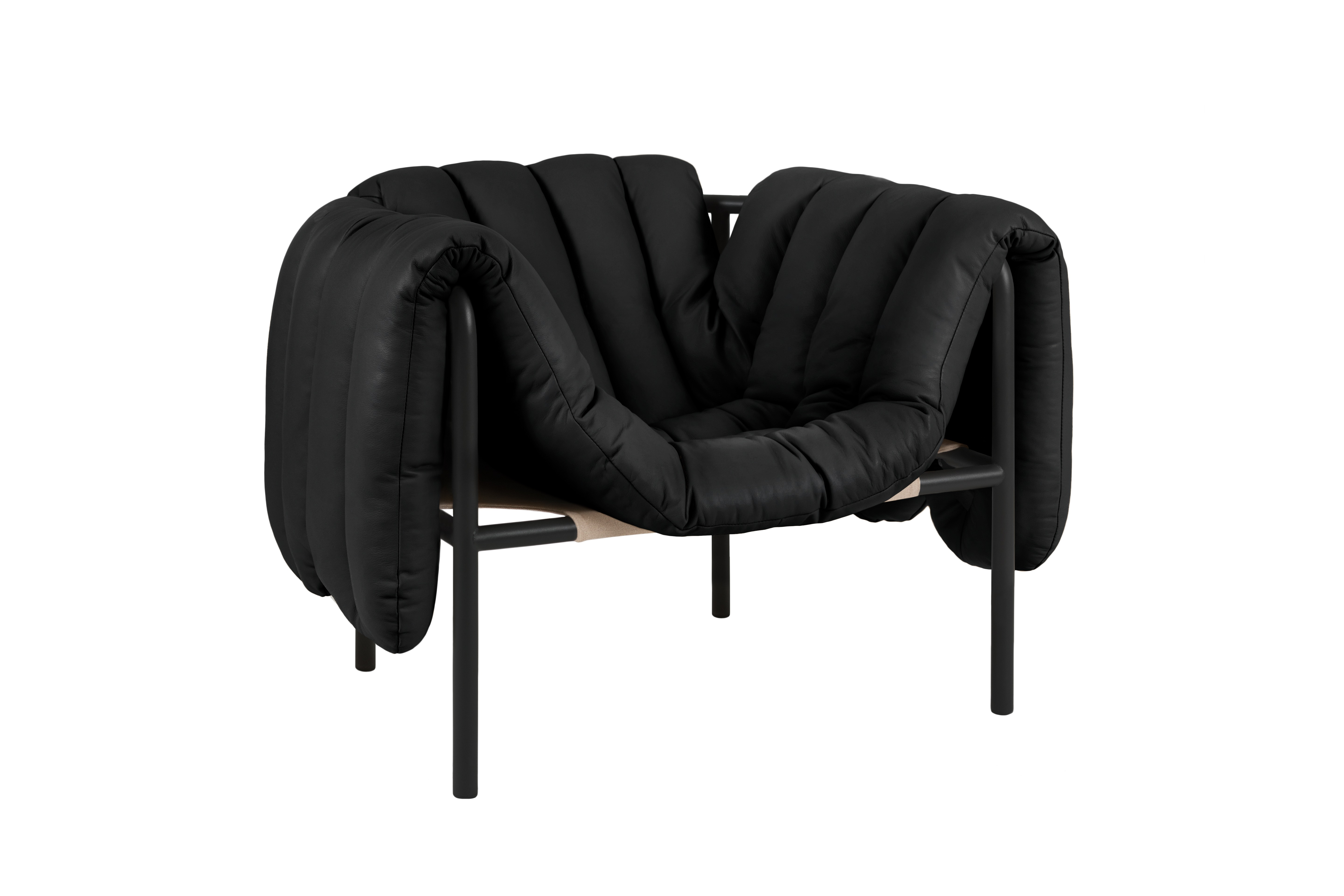 Puffy Lounge Chair, Black Leather / Black Grey, Art. no. 20259 (image 1)