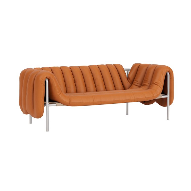 Puffy 2.5-seater Sofa, Elmosoft Leather 54035 / Stainless, Art. no. 96014 (image 1)