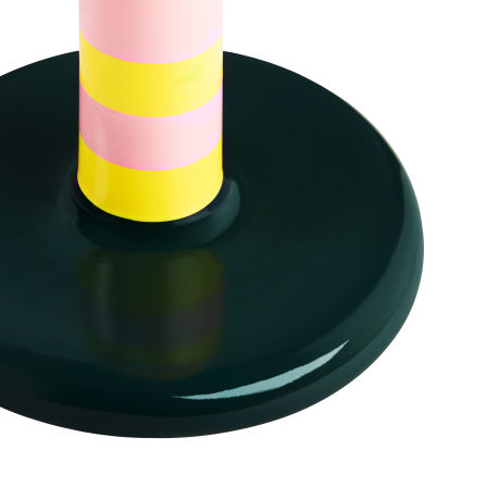 Pesa Candle Holder High, Pink / Sulfur Yellow Stripe