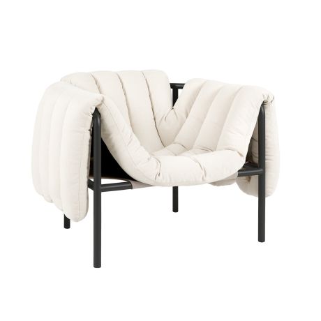 Puffy Lounge Chair, Natural / Black Grey