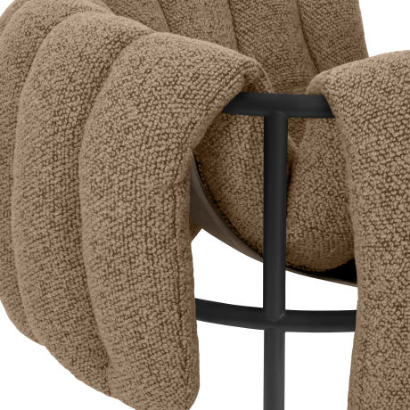Puffy Lounge Chair, Sawdust / Black Grey