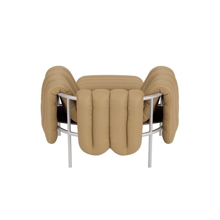 Puffy Lounge Chair + Ottoman, Elmosoft Leather 03009 / Stainless (UK), Art. no. 90314 (image 5)