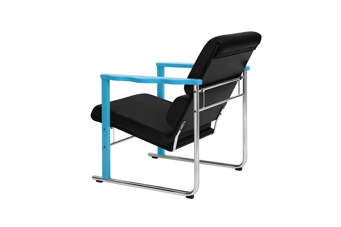 Experiment Lounge Chair, 502 / Blue / Black Leather, Art. no. 30947 (image 4)