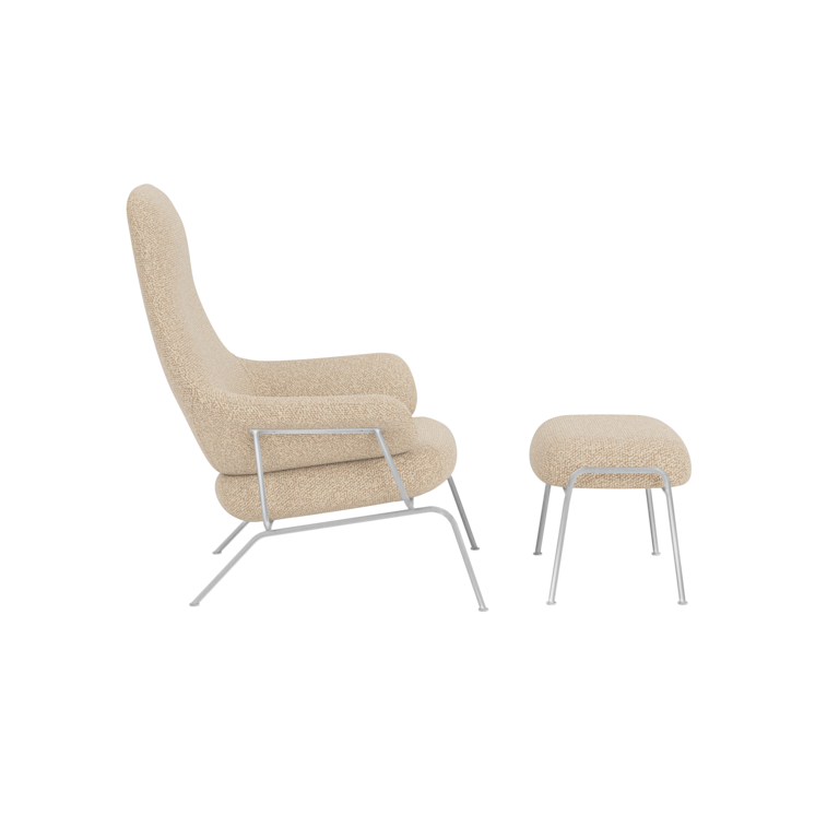 Hai Lounge Chair + Ottoman, Storr 1501/Brushed Stainless, Art. no. 31765 (image 3)