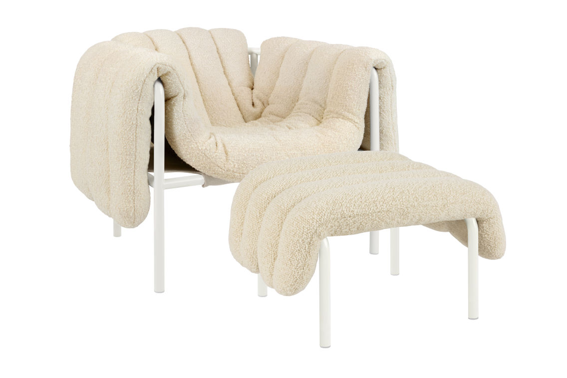 Puffy Lounge Chair + Ottoman, Eggshell / Cream, Art. no. 20318 (image 1)