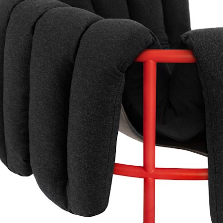 Puffy Lounge Chair, Anthracite / Traffic Red