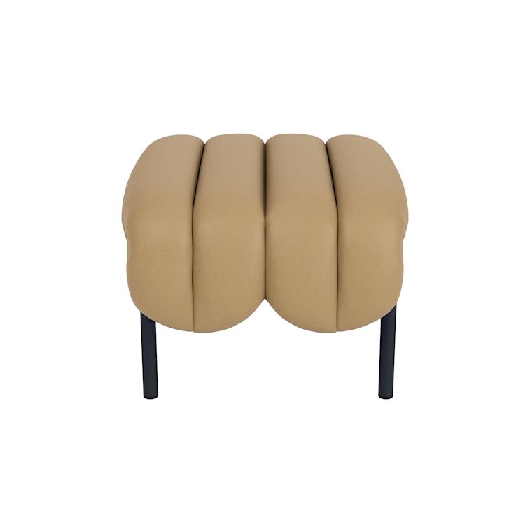 Puffy Ottoman, Elmosoft Leather 03009 / Black Grey, Art. no. 90161 (image 3)
