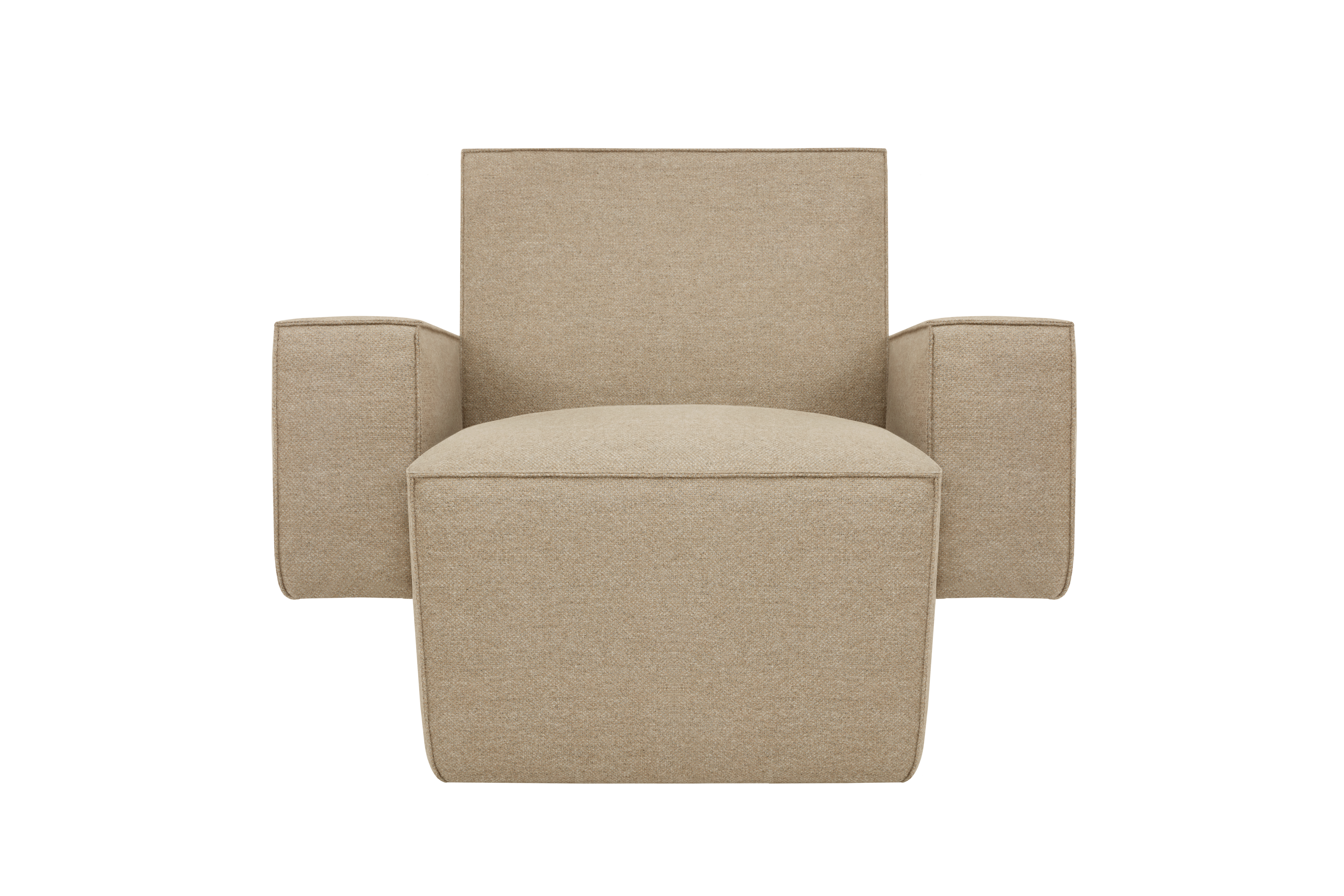 Hunk Lounge Chair With Armrests, Beige, Art. no. 30982 (image 2)