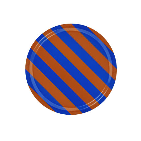 Stripe Tray Medium, Terracotta / Cobalt